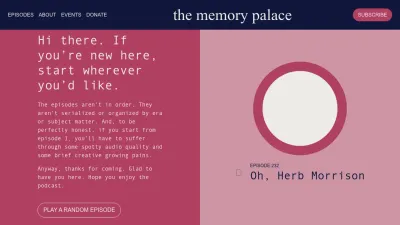 Screenshot preview of thememorypalace.us