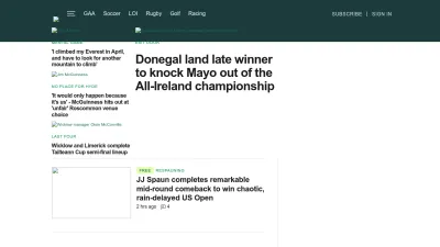 Screenshot preview of the42.ie