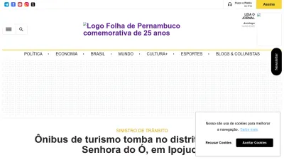 Screenshot preview of folhape.com.br