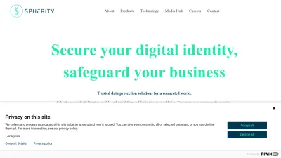 Screenshot preview of spherity.com