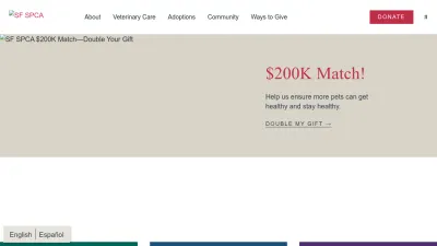 Screenshot preview of sfspca.org