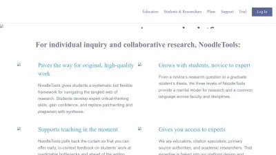 Screenshot preview of noodletools.com