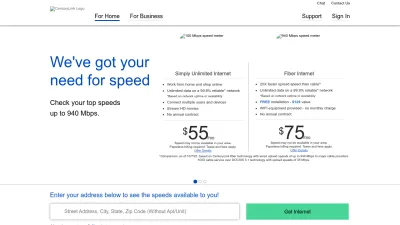 Screenshot preview of centurylink.com