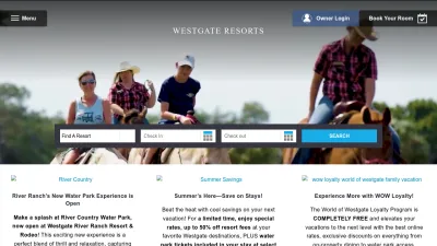 Screenshot preview of westgateresorts.com