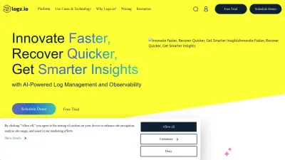 Screenshot preview of logz.io
