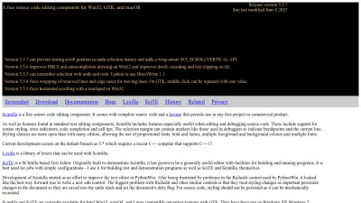 Screenshot preview of scintilla.org