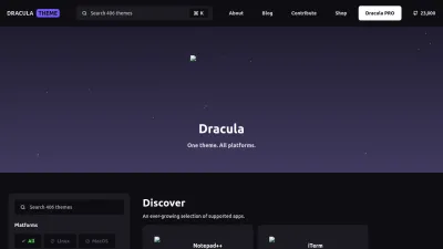 Screenshot preview of draculatheme.com