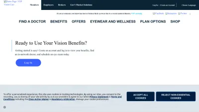 Screenshot preview of vsp.com
