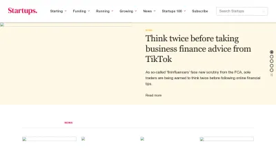 Screenshot preview of startups.co.uk