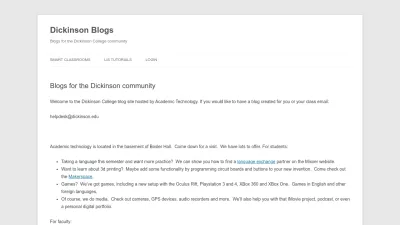 Screenshot preview of blogs.dickinson.edu