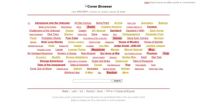 Screenshot preview of coverbrowser.com