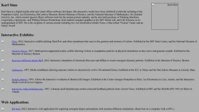 Screenshot preview of karlsims.com