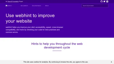 Screenshot preview of webhint.io