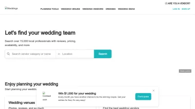 Screenshot preview of weddingwire.ca