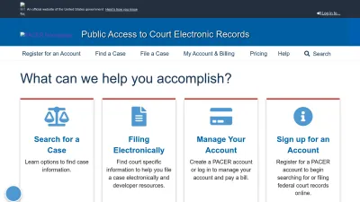 Screenshot preview of pacer.uscourts.gov