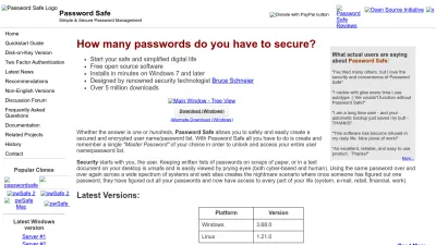 Screenshot preview of pwsafe.org