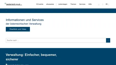 Screenshot preview of oesterreich.gv.at
