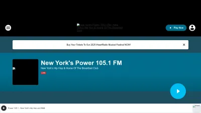 Screenshot preview of power1051.iheart.com