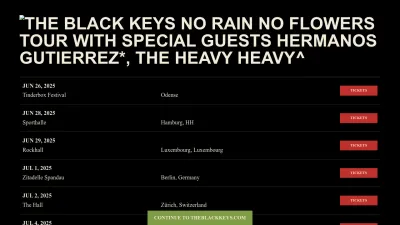Screenshot preview of theblackkeys.com