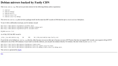 Screenshot preview of deb.debian.org