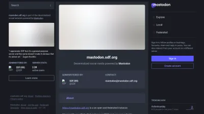 Screenshot preview of mastodon.sdf.org