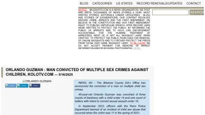 Screenshot preview of mugshots.com