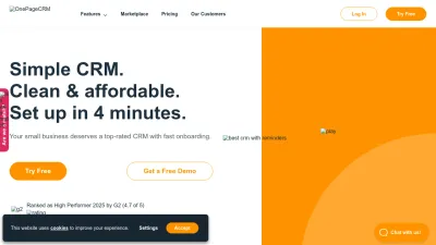 Screenshot preview of onepagecrm.com