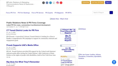 Screenshot preview of odwyerpr.com