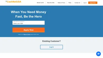 Screenshot preview of cashnetusa.com