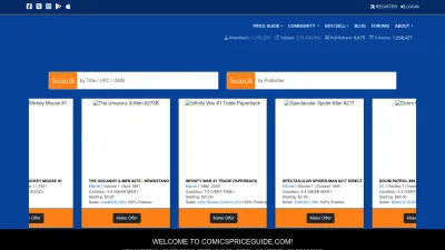 Screenshot preview of comicspriceguide.com