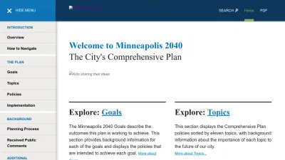 Screenshot preview of minneapolis2040.com