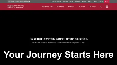 Screenshot preview of iup.edu