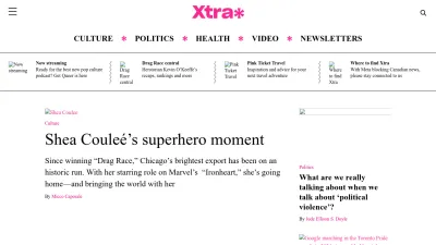 Screenshot preview of xtramagazine.com