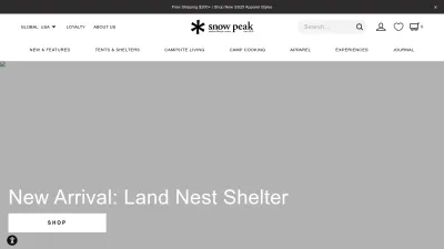 Screenshot preview of snowpeak.com