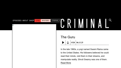 Screenshot preview of thisiscriminal.com