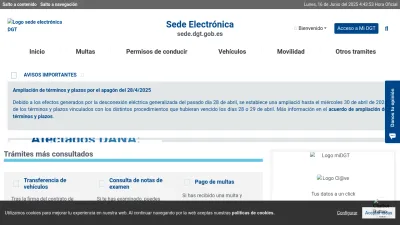 Screenshot preview of sede.dgt.gob.es