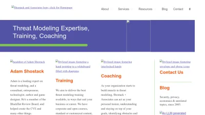 Screenshot preview of shostack.org