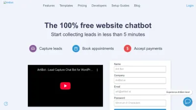 Screenshot preview of artibot.ai