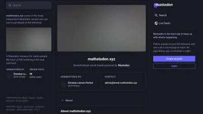Screenshot preview of mathstodon.xyz