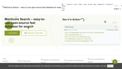 Screenshot preview of manticoresearch.com