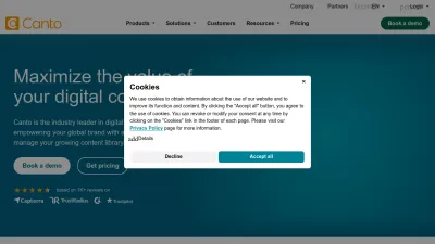 Screenshot preview of canto.com