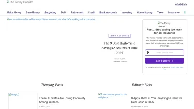 Screenshot preview of thepennyhoarder.com
