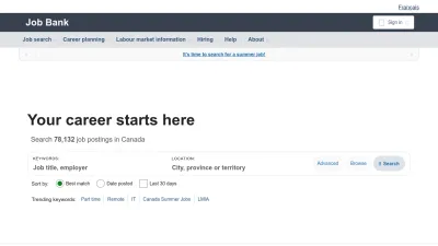 Screenshot preview of jobbank.gc.ca