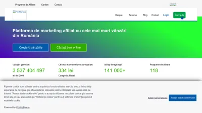 Screenshot preview of profitshare.ro