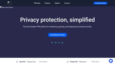 Screenshot preview of betternet.co