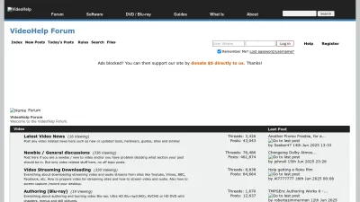 Screenshot preview of forum.videohelp.com