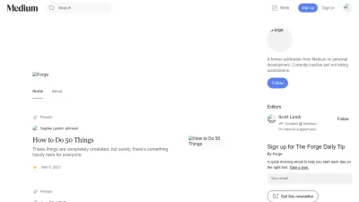 Screenshot preview of forge.medium.com