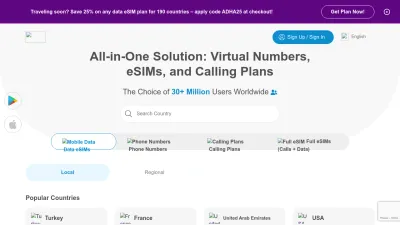Screenshot preview of numeroesim.com