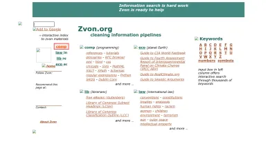 Screenshot preview of zvon.org