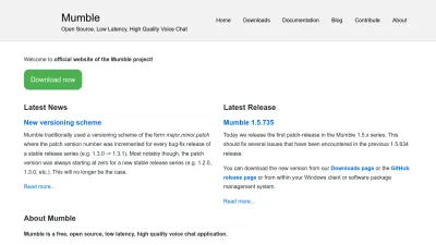 Screenshot preview of mumble.info